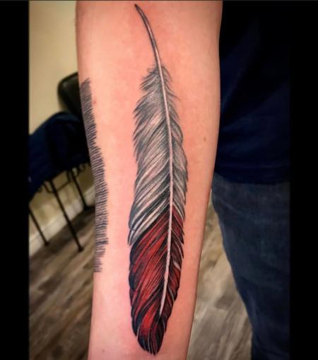 Tattoos - Rick Mcgrath Red Tip Feather - 141511